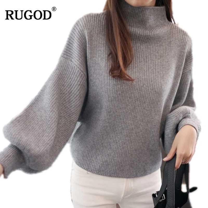 

RUGOD 2019 New Stylish Knitted Women Sweater Long Batwing Sleeve Solid Female Pullover Fashion Hot Sale jersey pull femme hiver