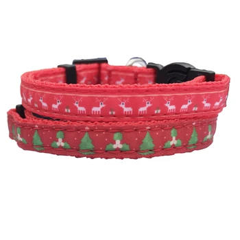 

50pcs/lot New Cat collar nylon Christmas adjustable pet dog puppy collar bell Dot necklace for doggie Cat Soft Pet Animals Neck