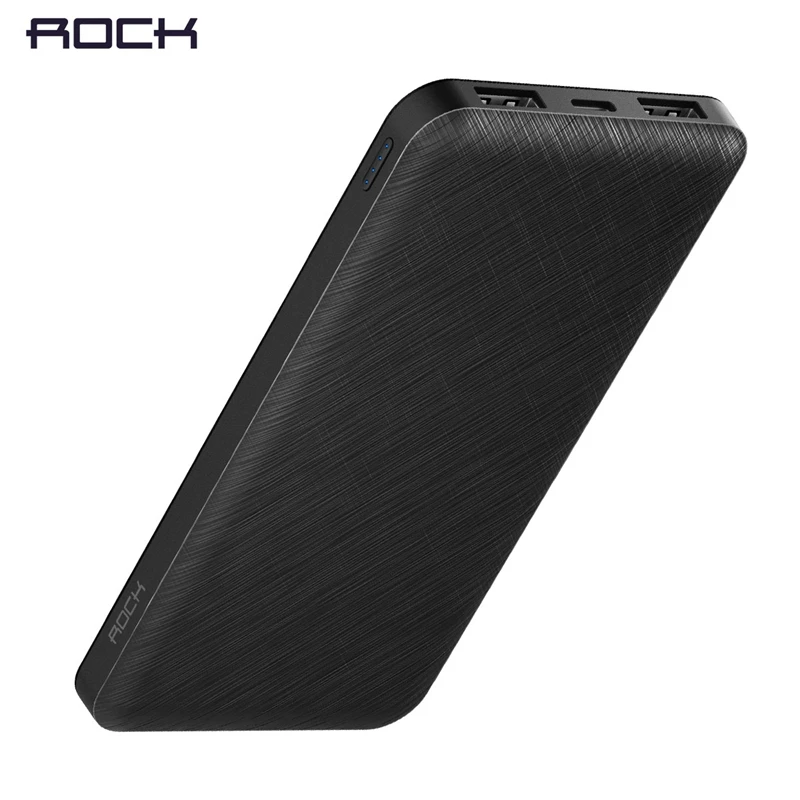 

ROCK Slim 10000 mAh Power Bank,Portable Powerbank battery power-bank 10000mah With LED Light for Mobile Phone for Ultra-thin