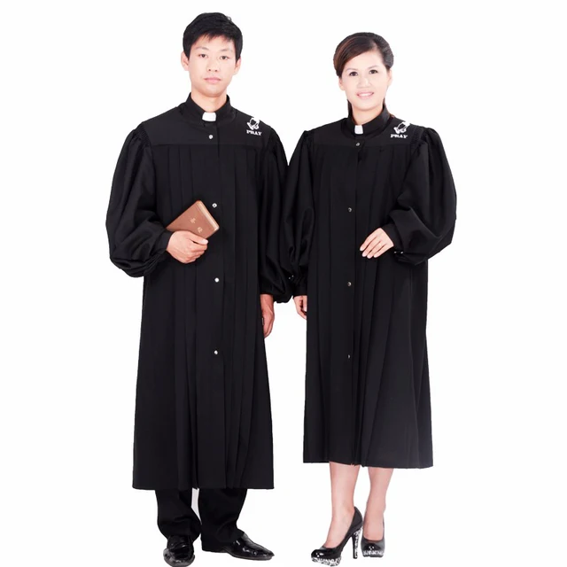 The priest's gown holy Clothing missionary Gown Robe Black Priest