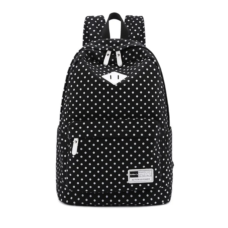 Холщовый Рюкзак в белый горошек для девочек подростков|school bags for teenagers|women school bagbags