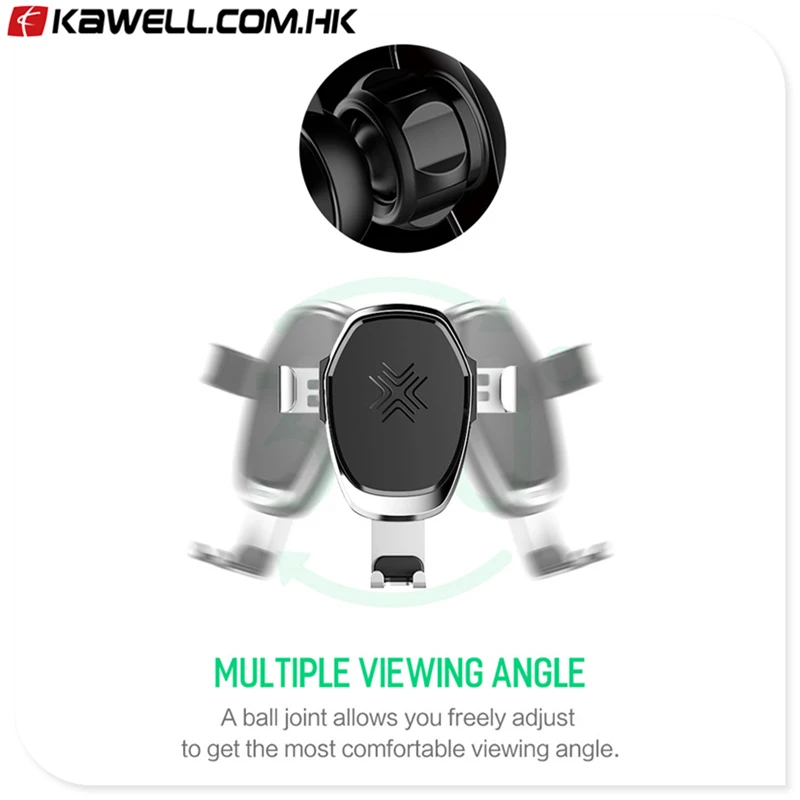 Metal Car Wireless Charger for iPhone X 8 Plus Gravity Fast Wireless Charging Car Holder for smart phone