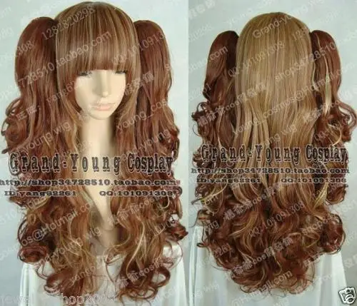 

Cosplay LOLITA Brown Mixed Curly Split type Heat Resistant Wigs