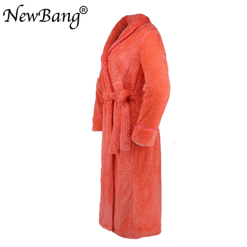 NewBang бренд для любителей халат зимние удлиненные трикотажные вафельный фланель, коралл флисовый банный халат теплая ночная рубашка плюс домашняя одежда