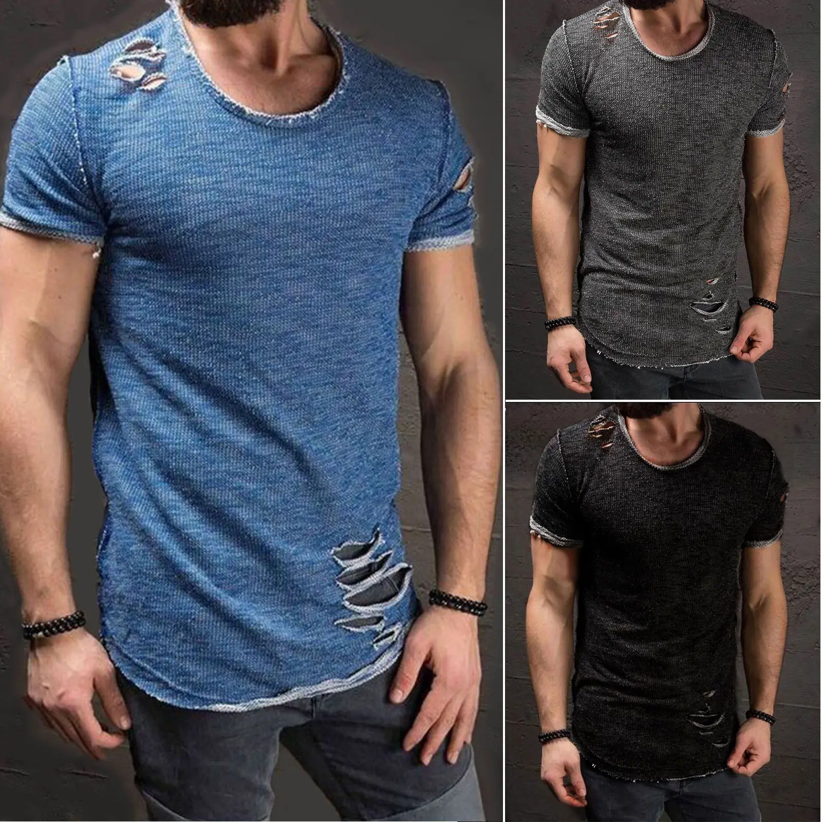 Футболка мужская приталенная с коротким рукавом и круглым вырезом|top short|tee shirtcasual