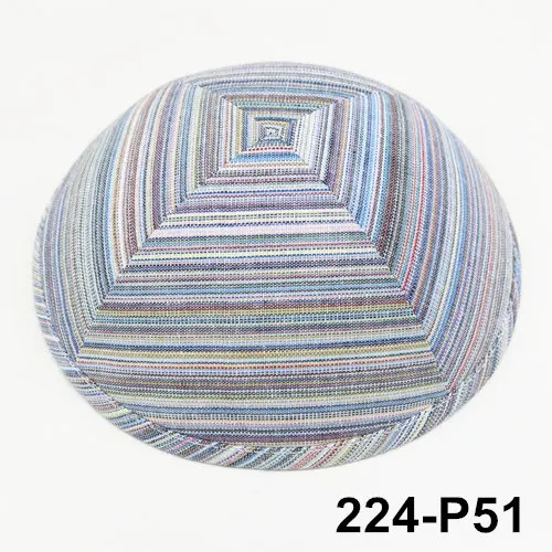 Kippot Kippa льняная Kippah Kipa 19 см Skullies Yarmulke Beanies Иудейская шляпа-Кепка с черепом - Цвет: 224P51