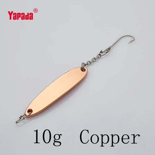 YAPADA, для подледной рыбалки, 512, меч, 10 г, 55 мм, крючок, многоцветная металлическая ложка, рыболовные приманки - Цвет: Copper 10g