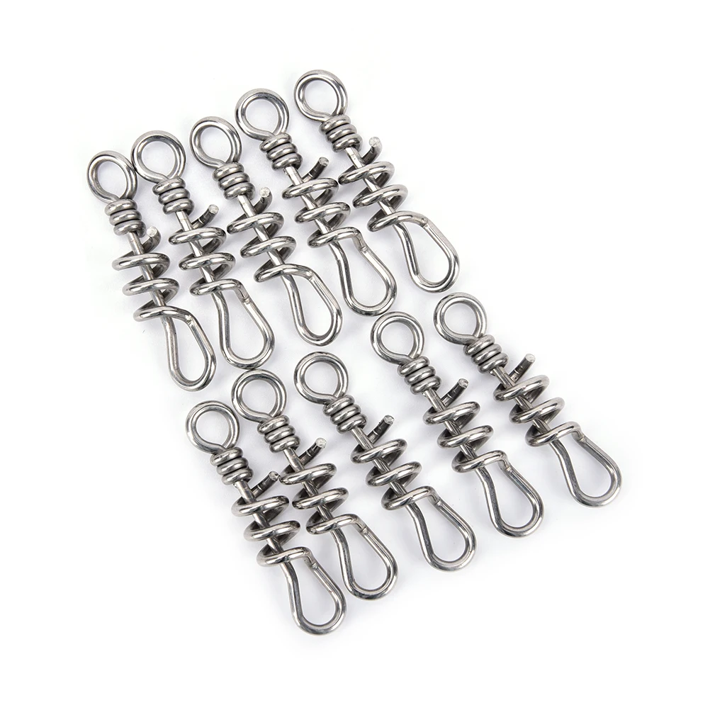 

10PCS Hot model Rolling swivel with screwed snap Ball Bearing rolling Swivel Solid Ring Fishing Connector Fishing Hook