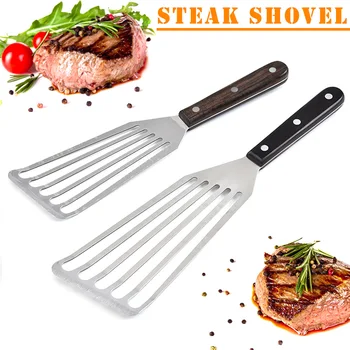 

Newly 1 Pcs Slotted Turner Fish Spatula Stainless Steel Flexible Kitchen Barbecue Spatula