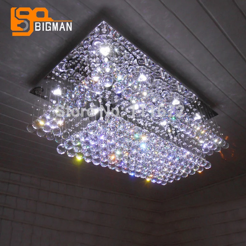 

new luxury modern rectangular crystal chandelier lustre home decorative crystal lighting