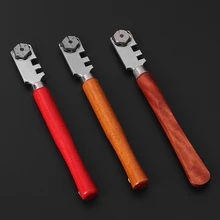 Портативный 6 колес стеклянная плитка резак резка ремесло ручные инструменты комплект деревянной ручкой