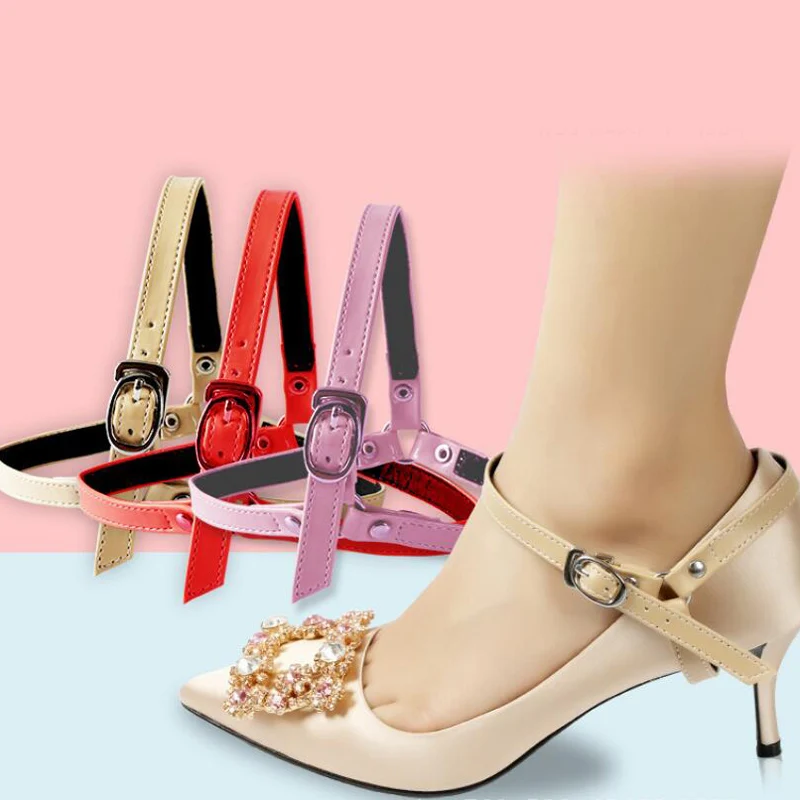 1 Pair High Quality Detachable Lady high-heeled Shoelace Pumps Anti-slip Shoe Strap With Buckle Shoelaces Replacement Accessorie