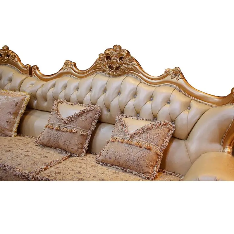 Luxury Leather Sofa Living Room Wood Carving And Gold Corner Luxury Leather Sofa Living Room Wood Carving And Gold Corner Furniture In Sofas From On Aliexpress Alibaba