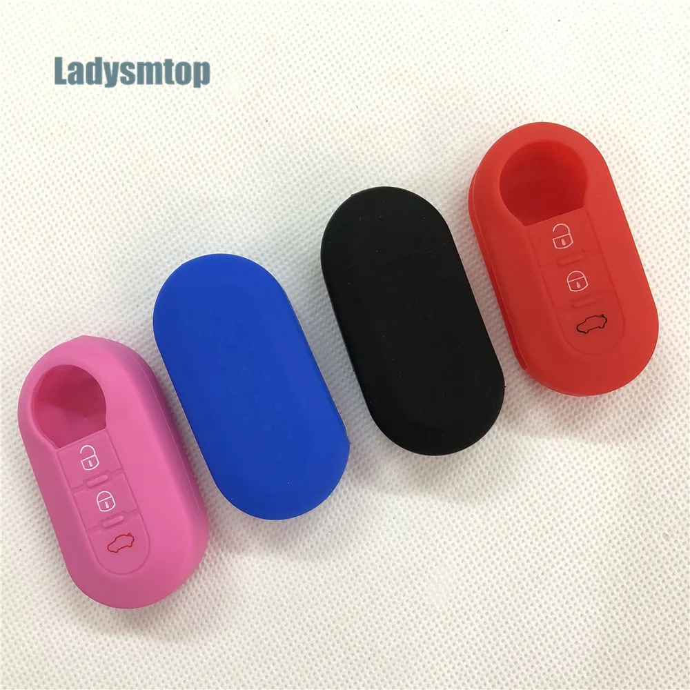 

Ladysmtop Silicone car key cover protector for FIAT 500 Tipo Punto Freemont Cross Coroma Panda Idea Palio EVO Sedici Linea Bravo
