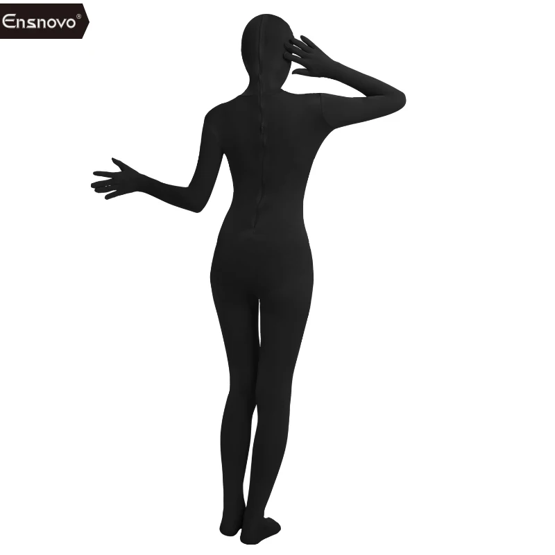 Black Zentai Suit Spandex Nylon One Piece Full Body Suits Zentai Costume Long Sleeve Unitard Cosplay Halloween Party mens bondage lingerie sexy fetish wear adult unitard latex lingerie cosplay costume