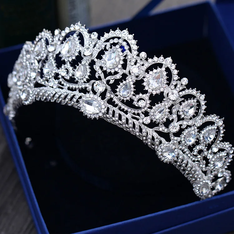 Европейская диадема Caroque большая корона, диадема со стразами Свадебные короны королевы невесты Стразы Диадемы аксессуары для волос украшения для головы