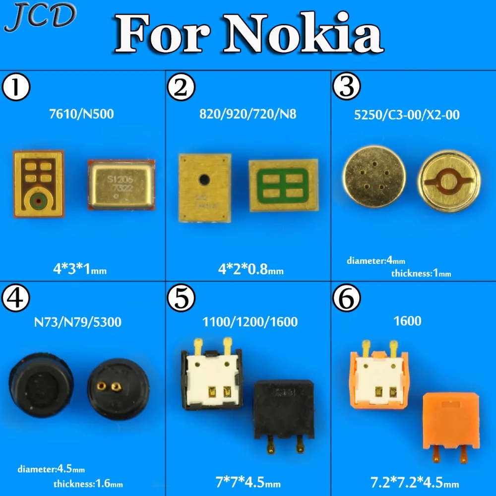 Внутренняя запасная часть JCD микрофона для Nokia Lumia 5250 C3 C3-00 1280 X2 830 950 950XL 930 N97 N85 N86 N81