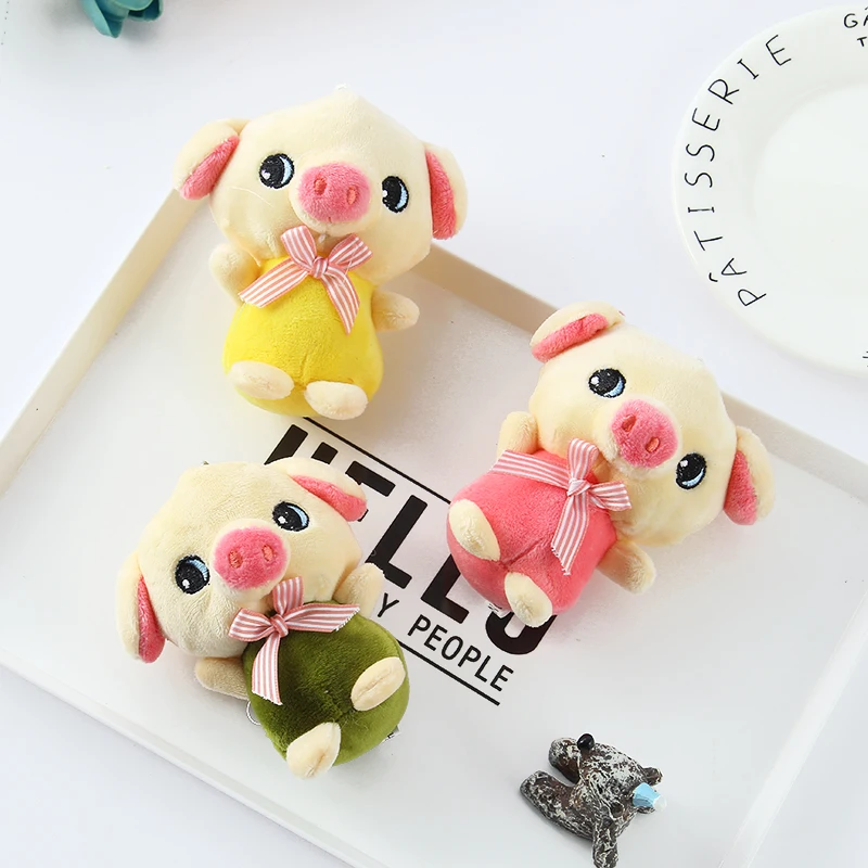 

Keychain Plush Key Holder Pendant Stuffed Animal Piglet Toy Fluffy Pompom Decor For Kids'Party Newborn Baby Toy Dolls Backpacks