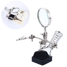 1084 Metal Desk Lamp Clamp Welding Magnifier Lens Auxiliary Clip Durable Hand Desktop Repair Magnifying Tools