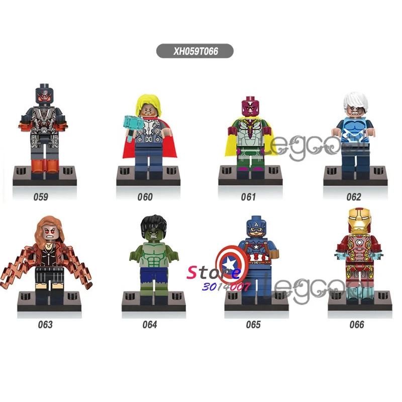 

1PCS model building blocks figures superhero Ultron Thor Vision Quicksilver hulk Captain America Iron Man toys for children gift