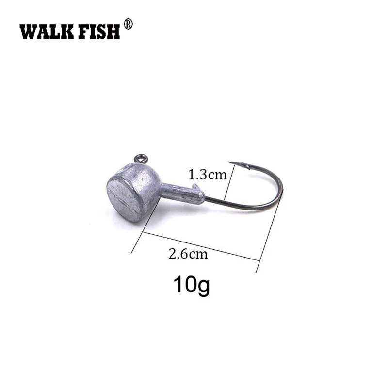 Walk Fish 5 шт./лот, новинка, высокое качество, 3,5 г/7 г/10 г/14 г/18 г, свинцовая головка, крючок, джиг оснатка приманки, рыболовные крючки для мягкой приманки, рыболовные снасти hh020 - Цвет: 5Pcs 10g