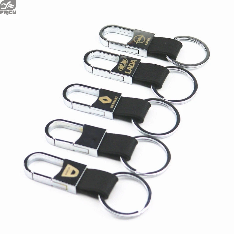 

Car Keyring Keychain Genuine Leather Men's Simple Key chains Holder Keyfob For Lada Renault Dacia Opel Alfa Romeo Accessories