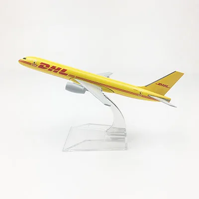 16 см 1:400 Boeing B757-200 модель DHL экспресс- авиалиний w базовый сплав самолет Коллекционная демонстрационная модель коллекции - Цвет: without wheels