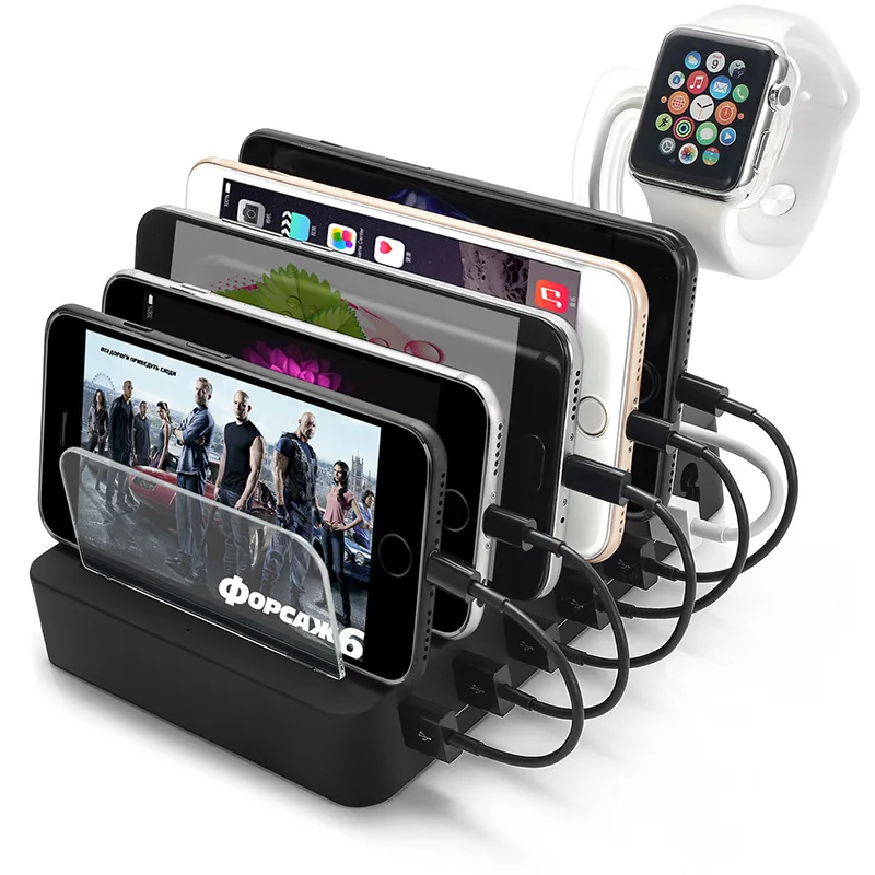 

Charging Station for Multiple Devices, USB Charger ,6-Port Docking Station for iPhone, Samsung, Xiaomi, Tablets