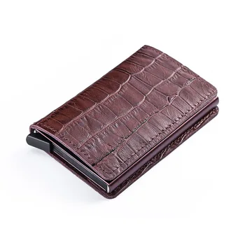 

Card Holder RFID Aluminium Card Id Holders High Quality Crocodile Skin Credit Card Holder With RFID Blocking Mini Wallet