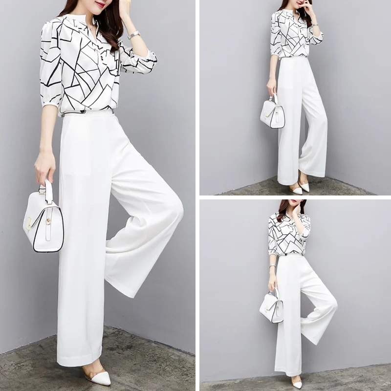 Pantalon Tail Haute Femme ансамбль Женский Две предмета Палаццо комплект из двух предметов