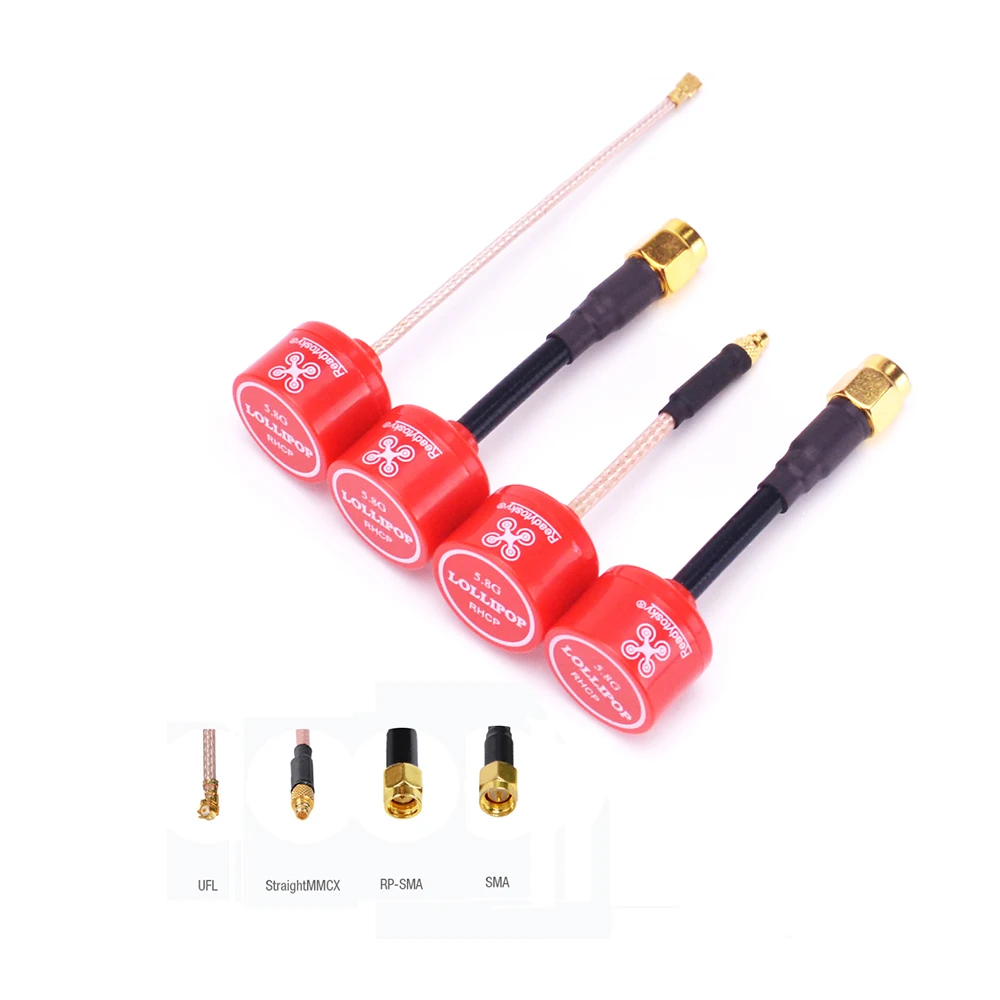 

2PCS 5.8G 2.3dBi Lollipop RHCP Super Mini FPV Antenna SMA RPSMA UFL Straight MMCX Compatible Foxeer transmitter For RC Drone