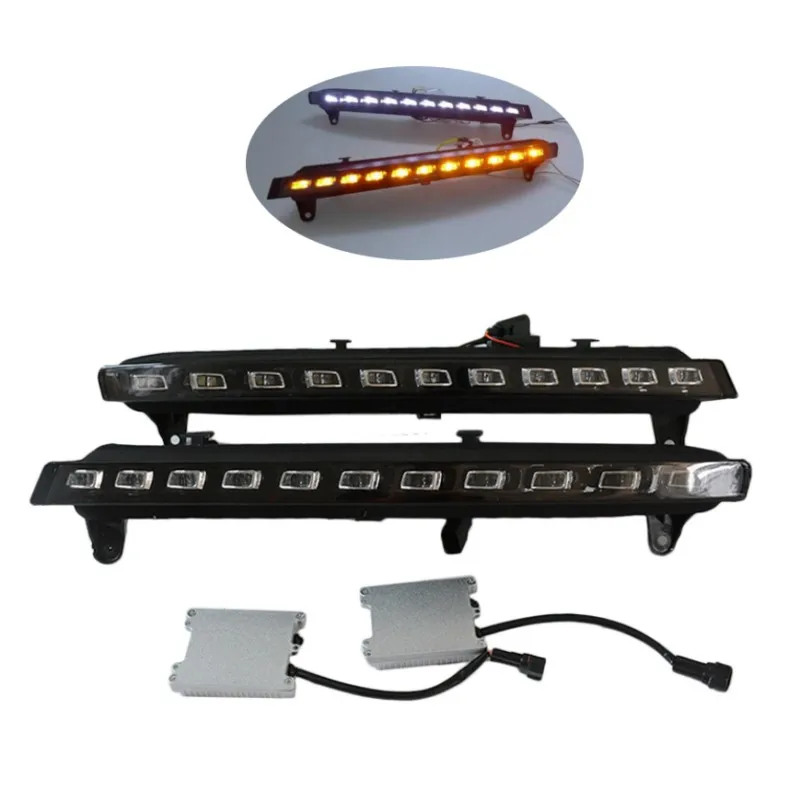 

2x LED White DRL Daytime Running Light Fog Yellow Turn Signal For Audi Q7 07-09 2008 2009 2007