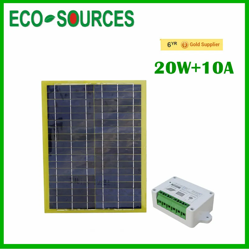 

2018 New 12V 20 Watts Portable Car Power Solar Panel With 10A Controller Charger For RV SUV Truck Boat Marine