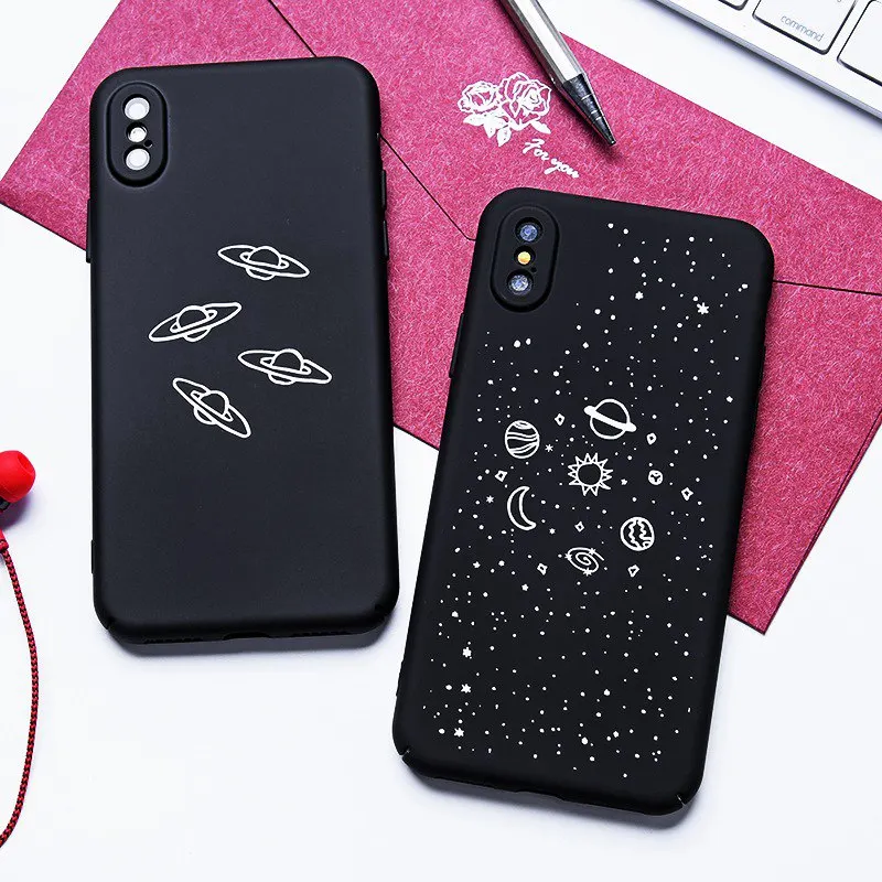 TOMKAS Fashion PC Case For iPhone 6 6S Plus Cute Case Cartoon Planet Pattern Back Cover For iPhone X 7 8 Plus 6 6s Plus Case     (5)