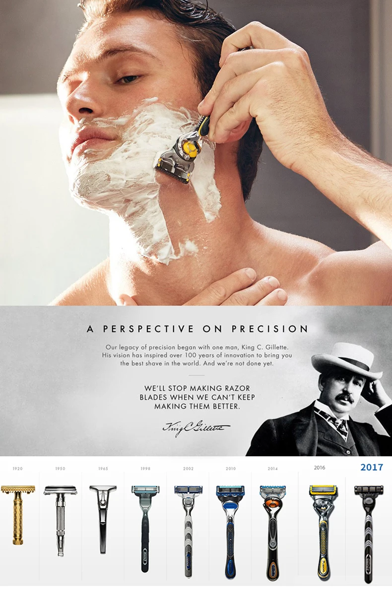 Gillette Fusion Proshield Razor Blade manual Shaving shave shaver razors Blades Men face care safety  4pcs-3