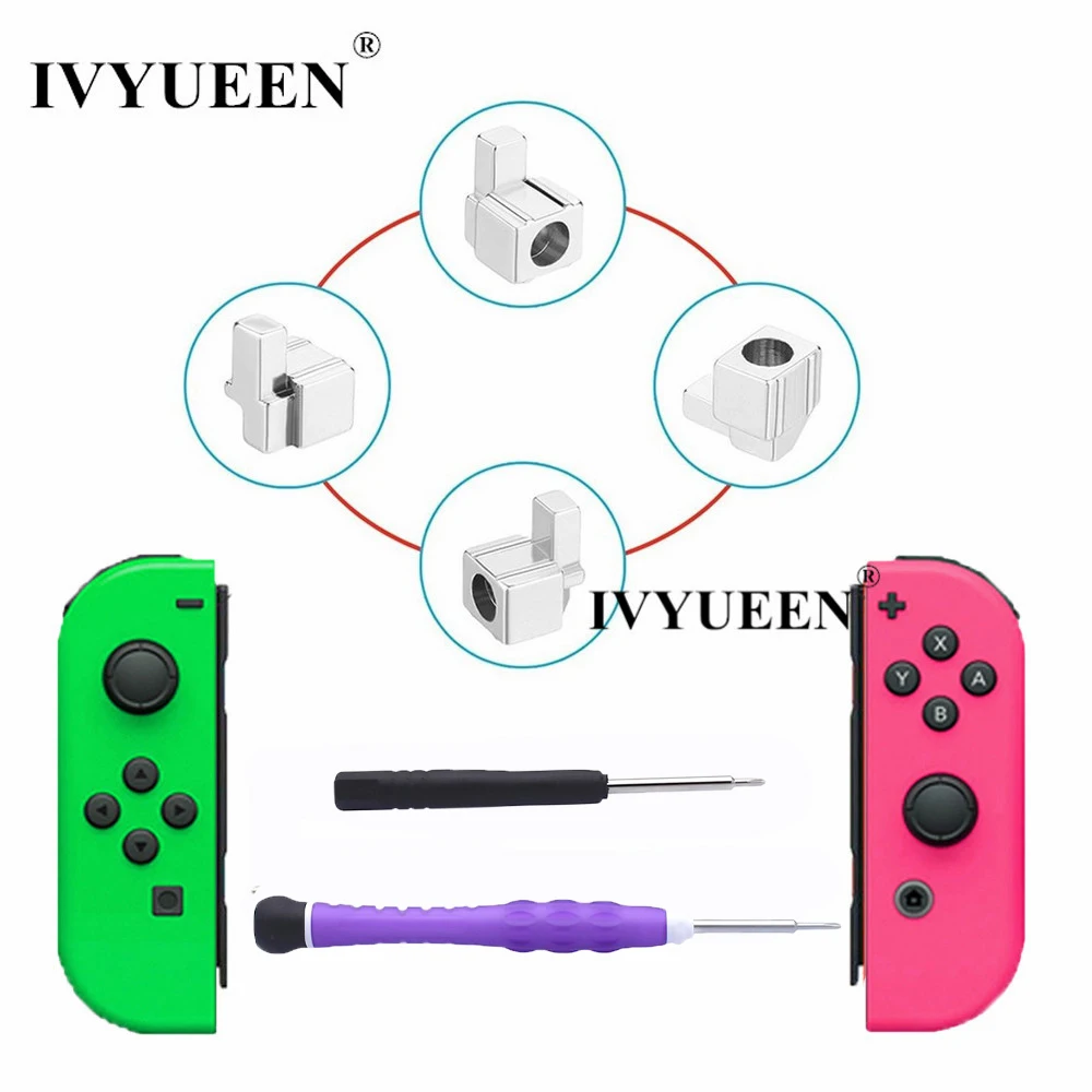 

IVYUEEN 2 Sets Replacement Metal Lock Buckles Buttons for Nintend Switch NS JoyCon Repair Parts with Screwdrivers Tool Kit