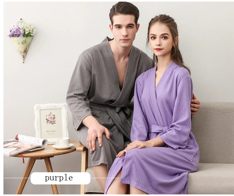 Men Woman Bathrobe Dressing Gown Plus Size M XL XXXL Lovers Summer Male Female Lounge Robes Nightgowns Couple Autumn Robe       