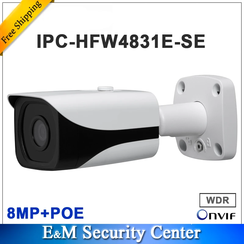 Английский dahua IPC-HFW4831E-SE с логотипом английский 8MP WDR IR Mini Bullet сетевая камера IP67 POE SD слот для памяти