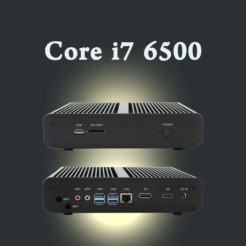 6Gen Skylake Мини-ПК Core i7 6500u Max 3.1 ГГц Intel HD Графика 520 микро Ordinateur HTPC Оконные рамы 10 без