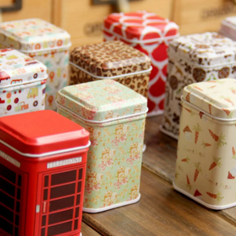 

4.3x4.3x6.5cm Iron exquisite gift boxes chocolates sweets jewelry Christmas gifts birthday party festival supplies random colors