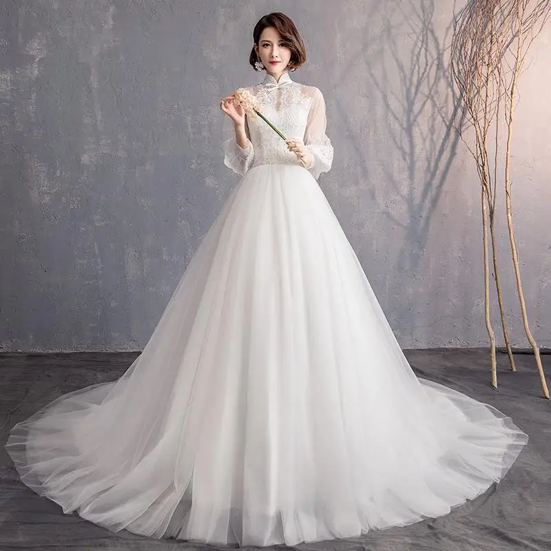 Voorjaar 2019 Bruiloft Full Lace Elegante Boog Vintage Jurk Sexy Vrouwen Baljurk Mandarijn Kraag Bohemian Party Jurken Groothandel Voorjaar 2019 Bruiloft Full Lace Elegante Boog Vintage Jurk Sexy Vrouwen Baljurk Mandarijn Kraag Bohemian Party Jurken Groothandel