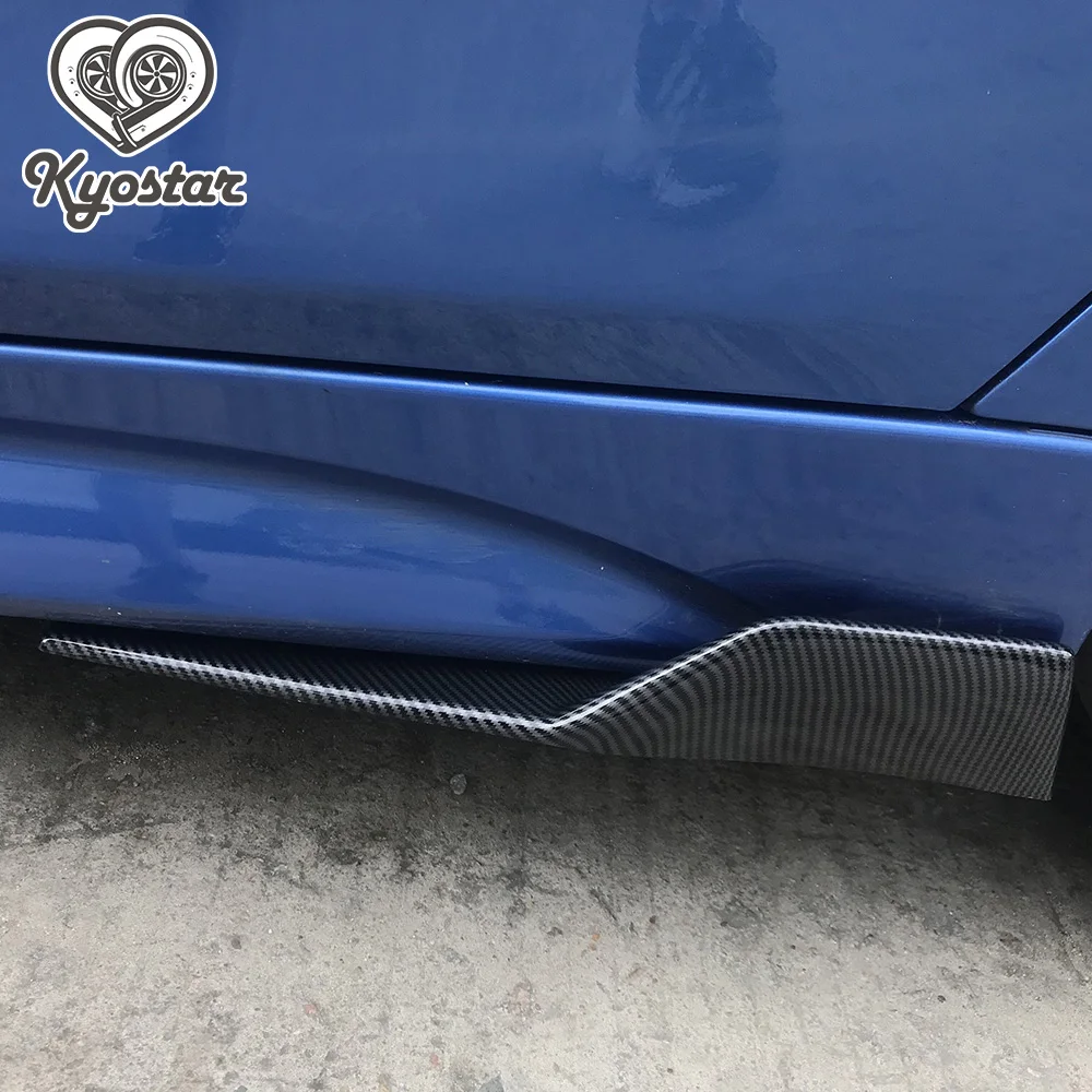 

2Pcs Car Universal Carbon Fiber Modified Car Body Side Skirt Rocker Splitters Anti-Scratch 45cm Winglet Wings Bumper