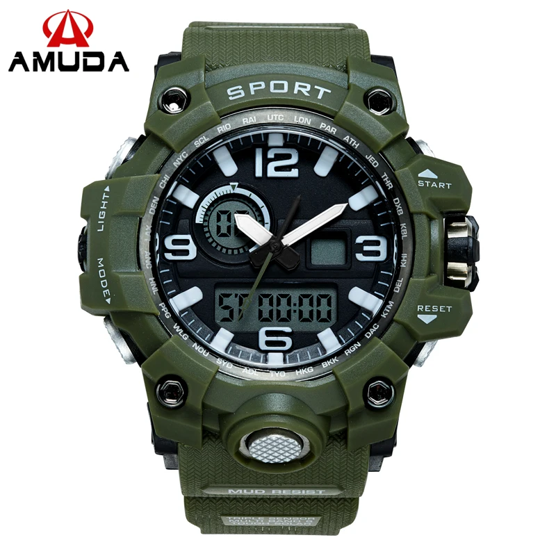 

Amuda Brand Analog Digital Watch Waterproof Sport Led Digital-Watch Fashion Silicone Military Male Electronic Wrist Watch