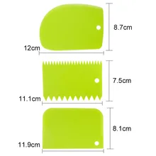 3pcs Baking Pastry Tools Plastic Dough Knife Icing Fondant Scraper Decorating Plain Smooth Jagged Edge Pastry Cutters Cake Tool jagged edge jagged edge baby makin project