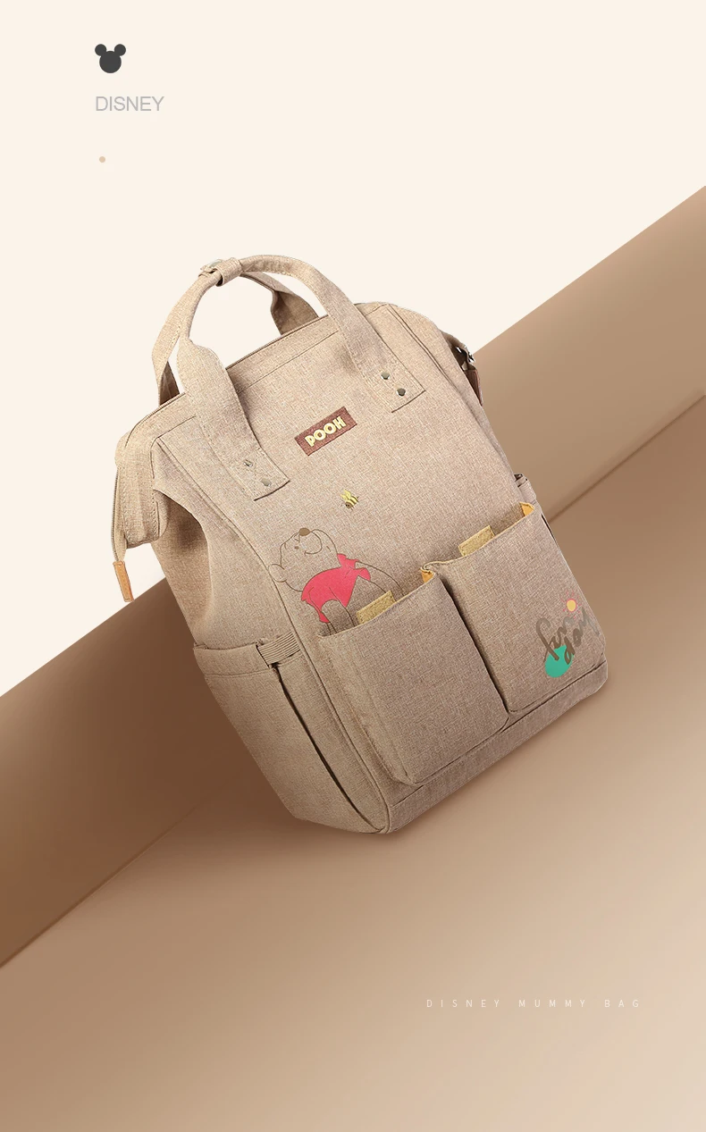 Disney пеленки мешок рюкзак для мамы ребенка сумка для беременных для ухода за ребенком подгузник сумка прогулочная коляска USB Отопление
