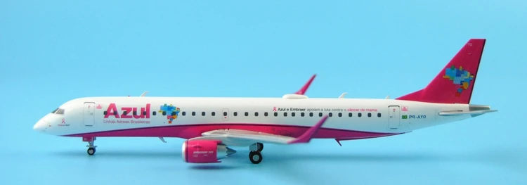 

Special offer JC Wing 1: 200 XX2707 Azul ERJ-195 PR-AYO "Pink" Alloy aircraft model Collection model Holiday gifts