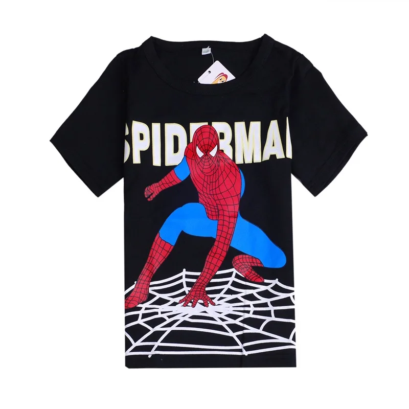 

children boy t shirt kid boys clothing short sleeve cotton Spider-Man children's T-shirts Baby Summer T shirts