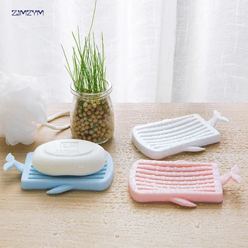 

Kitchen Bathroom Flexible Soap Dish Plate Holder Tray cute whale Soapbox