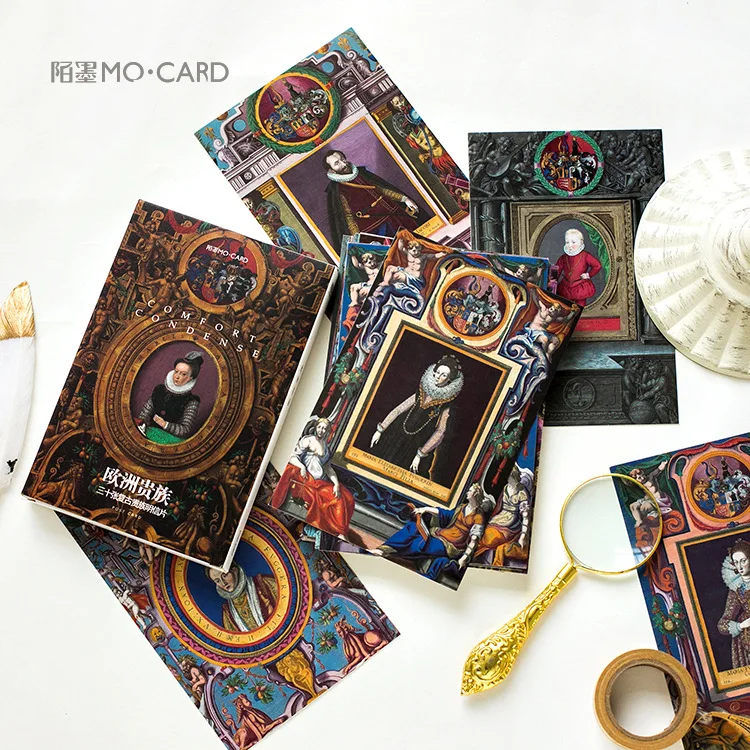 

30 Sheets/Set Retro European Nobles Postcard/Greeting Card/Message Card/Birthday Letter Envelope Gift Card