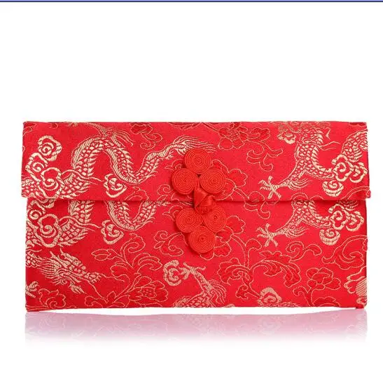 2 шт./лот вышивка цветочный/дракон/Phoinex китайский узел украсить традиционные свадебные/ год красный конверт/Деньги Карманы - Цвет: 18X10.5